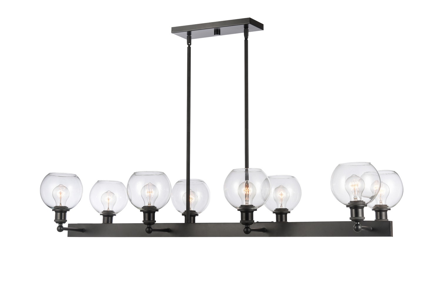 Eight Light Island Pendant by Innovations - Ballston Collection, Matte Black Finish - 341-8CR-BK-G122-6
