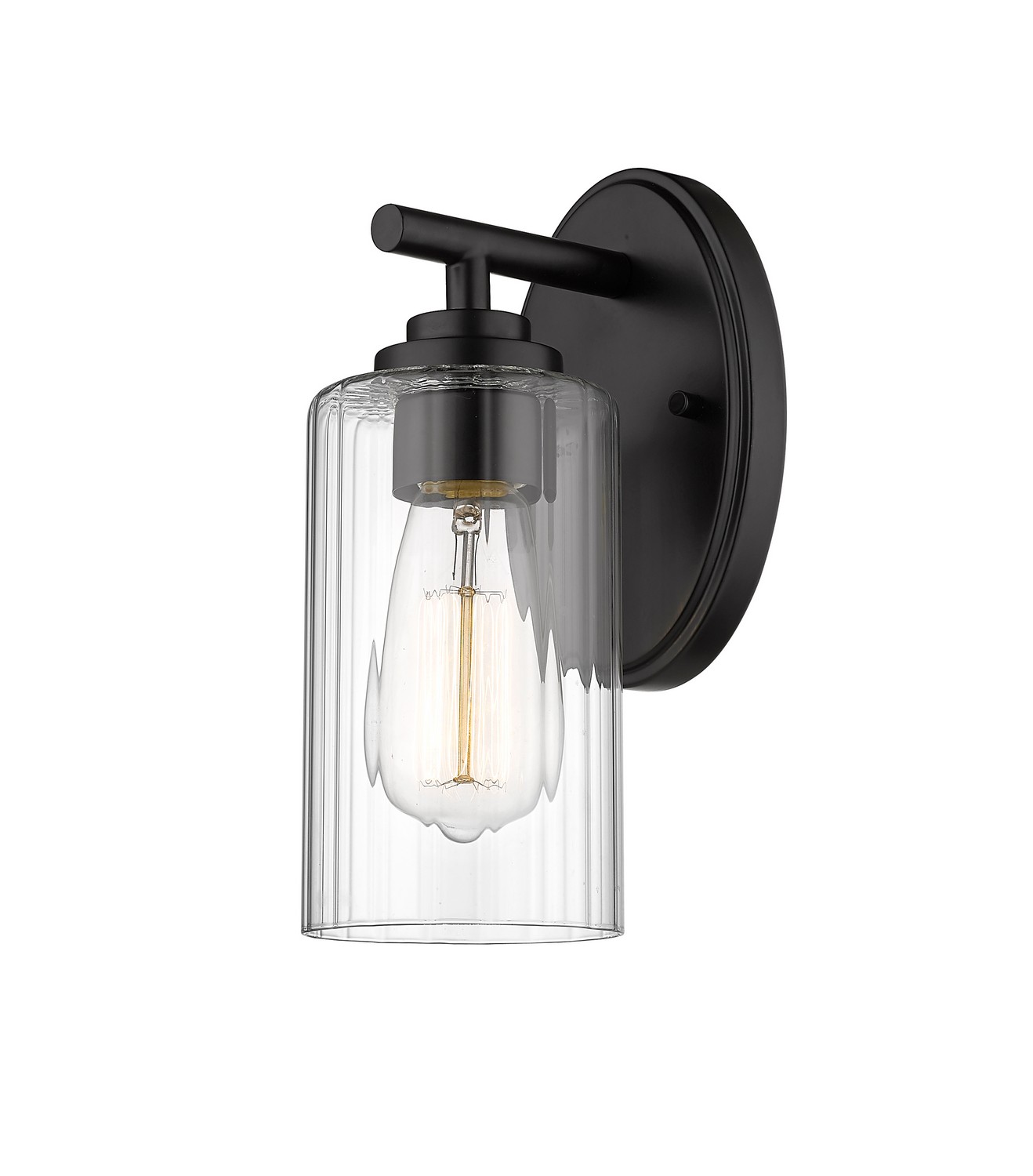 LED Bath Vanity by Innovations - Auralume Collection, Matte Black Finish - 353-1W-BK-CL-LED