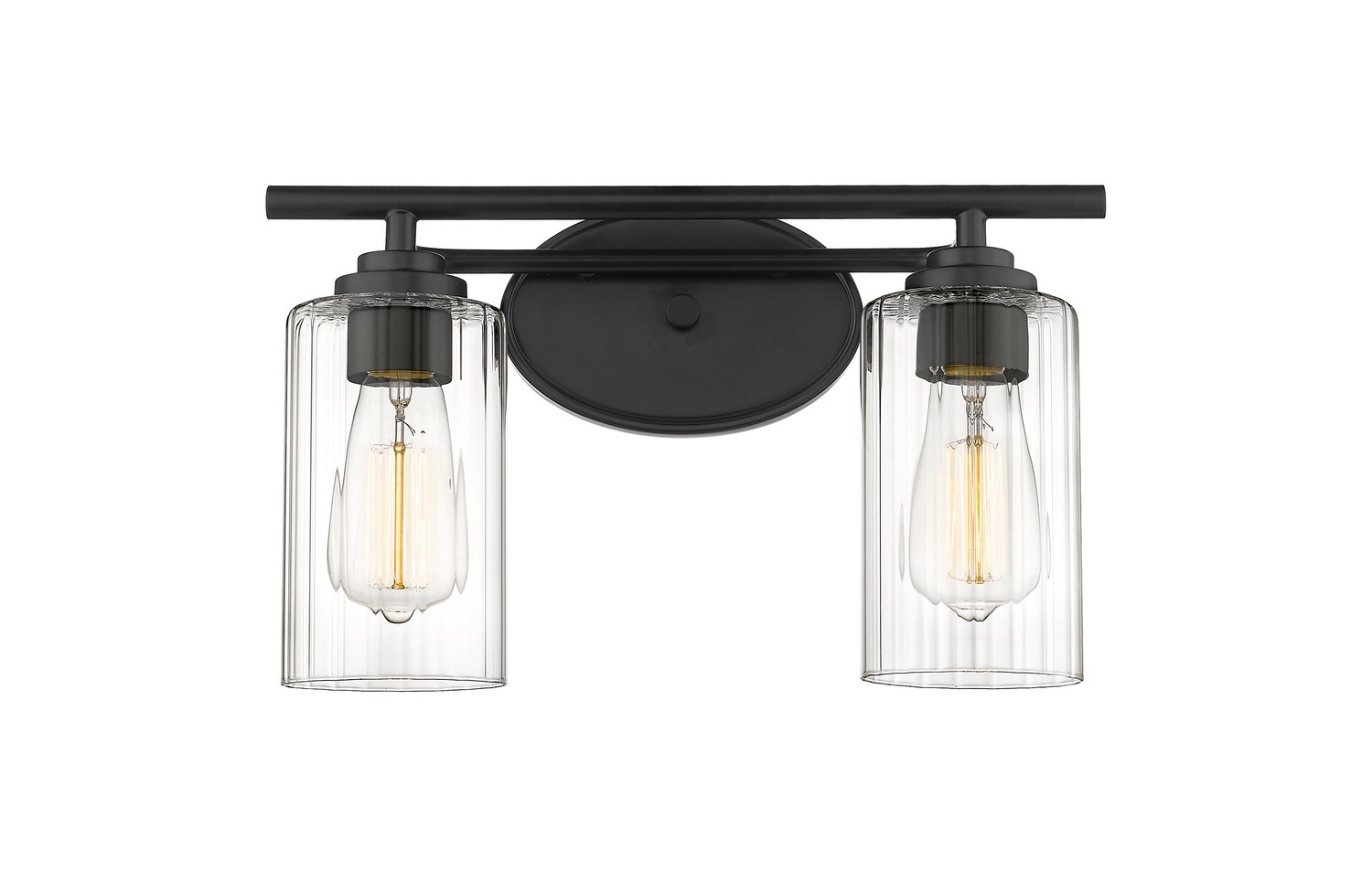 LED Bath Vanity by Innovations - Auralume Collection, Matte Black Finish - 353-2W-BK-CL-LED