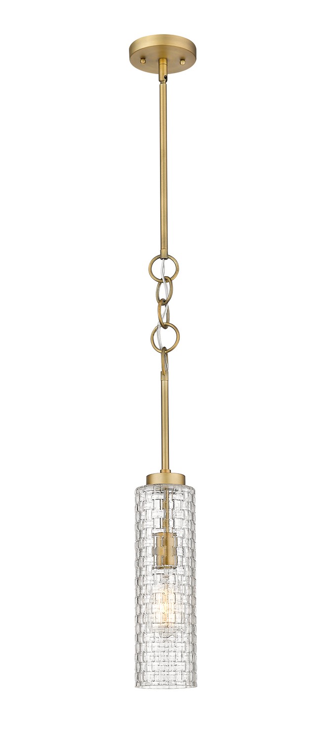 One Light Mini Pendant by Innovations - Downtown Urban Collection, Brushed Brass Finish - 380-1S-BB-G380-4CL