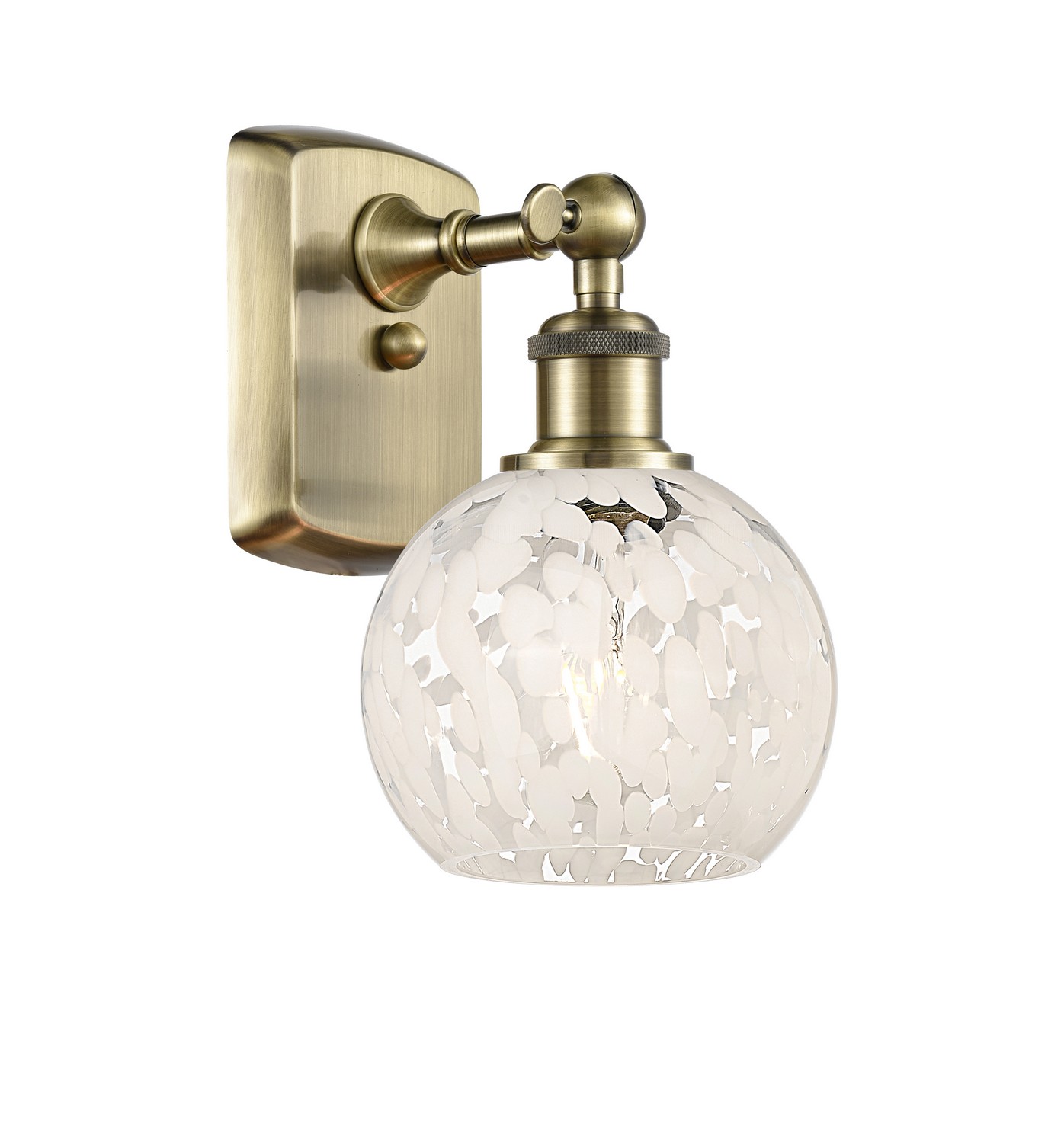 One Light Wall Sconce by Innovations - Ballston Collection, Antique Brass Finish - 516-1W-AB-G1216-6WM