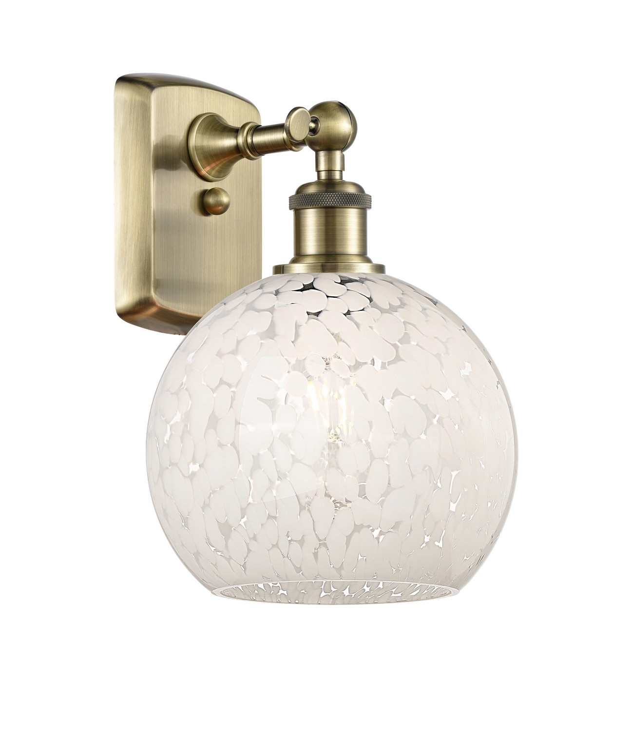 One Light Wall Sconce by Innovations - Ballston Collection, Antique Brass Finish - 516-1W-AB-G1216-8WM