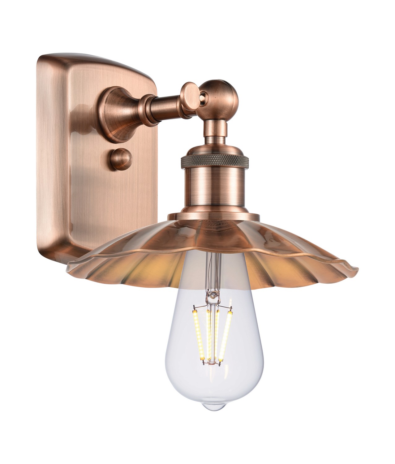 One Light Wall Sconce by Innovations - Ballston Collection, Antique Copper Finish - 516-1W-AC-M17-AC