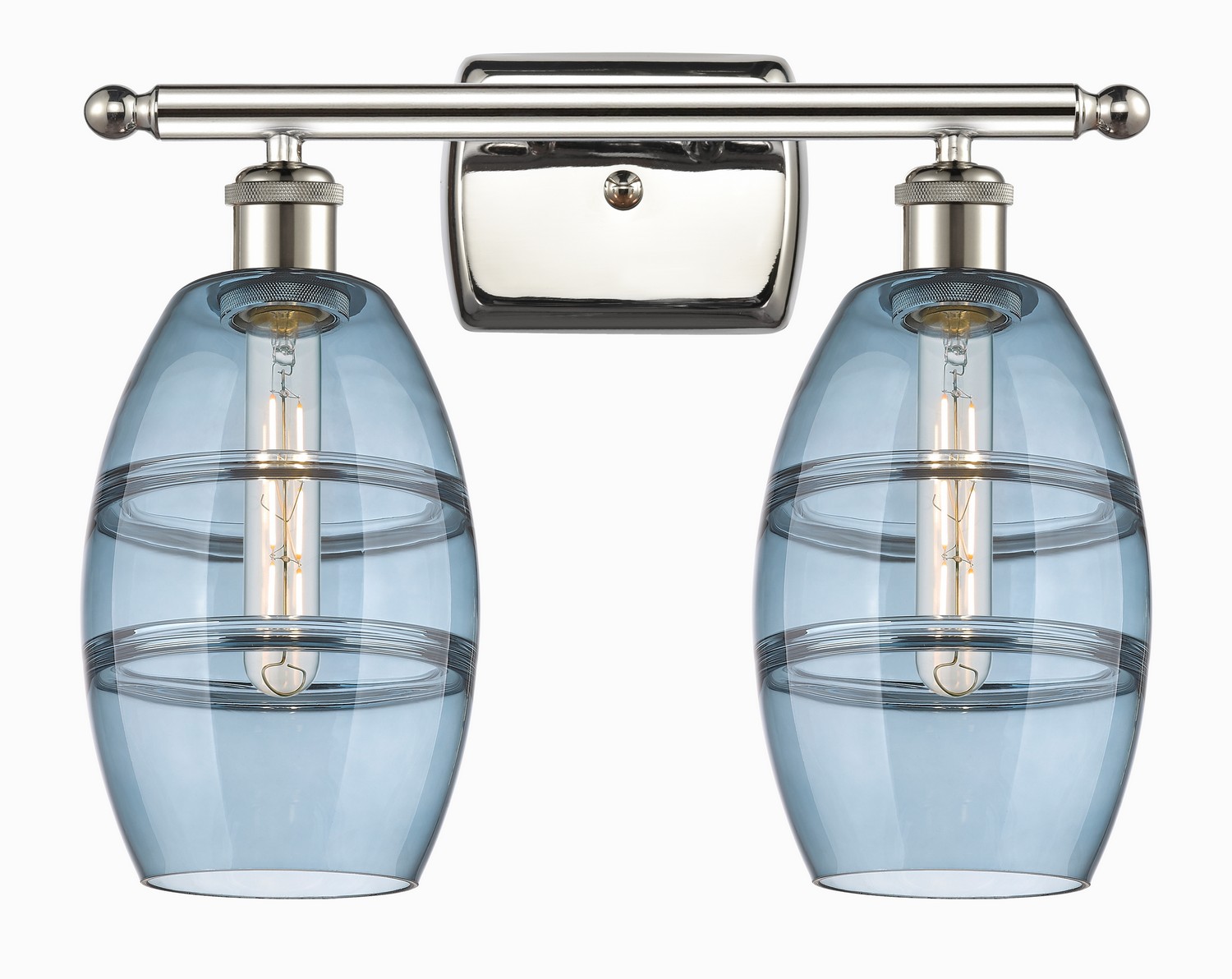 Two Light Bath Vanity by Innovations - Ballston Collection, Polished Nickel Finish - 516-2W-PN-G557-6BL