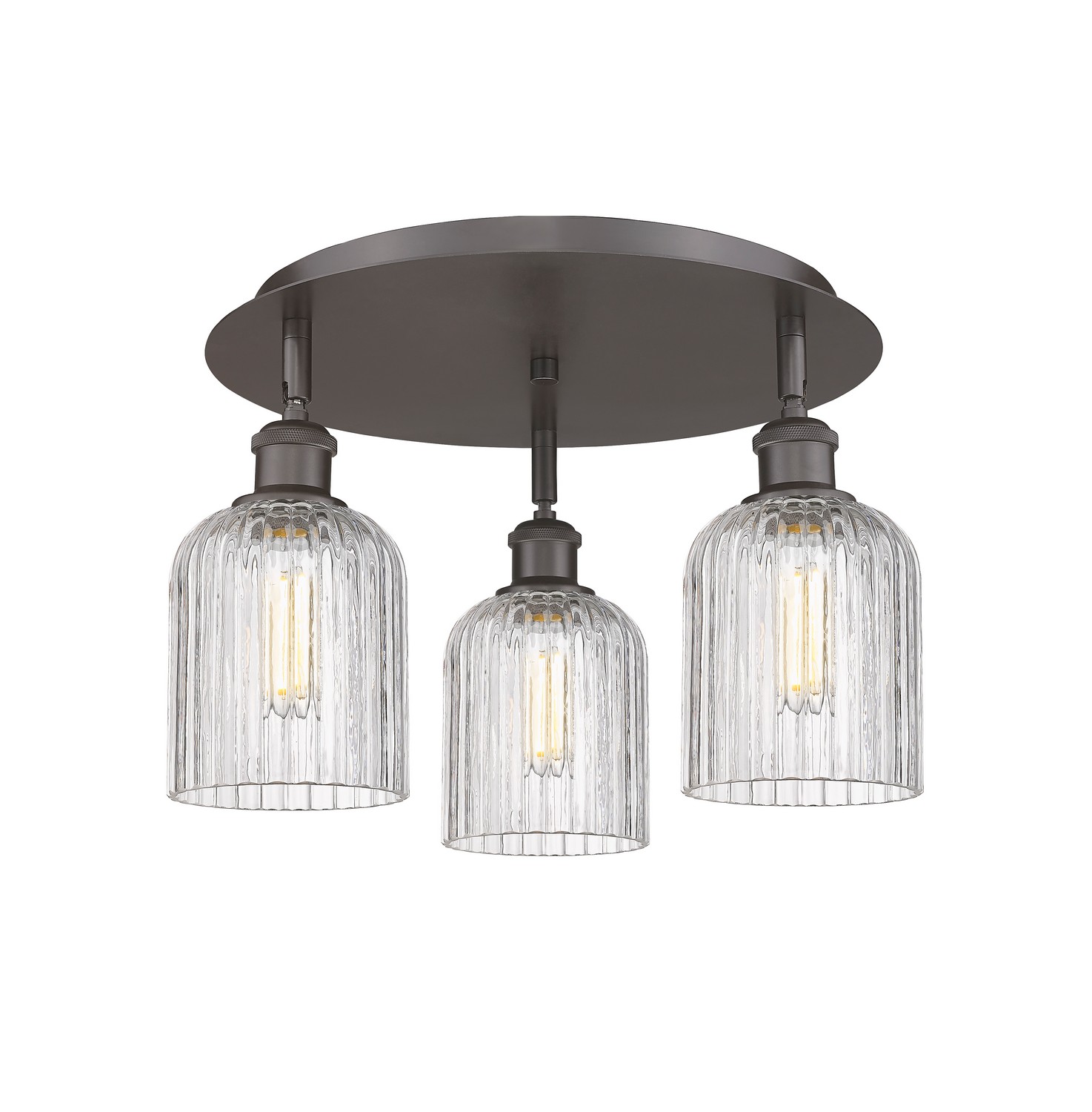 Three Light Semi-Flush Mount by Innovations - Ballston Collection, Oil Rubbed Bronze Finish - 516-3C-OB-G559-5CL