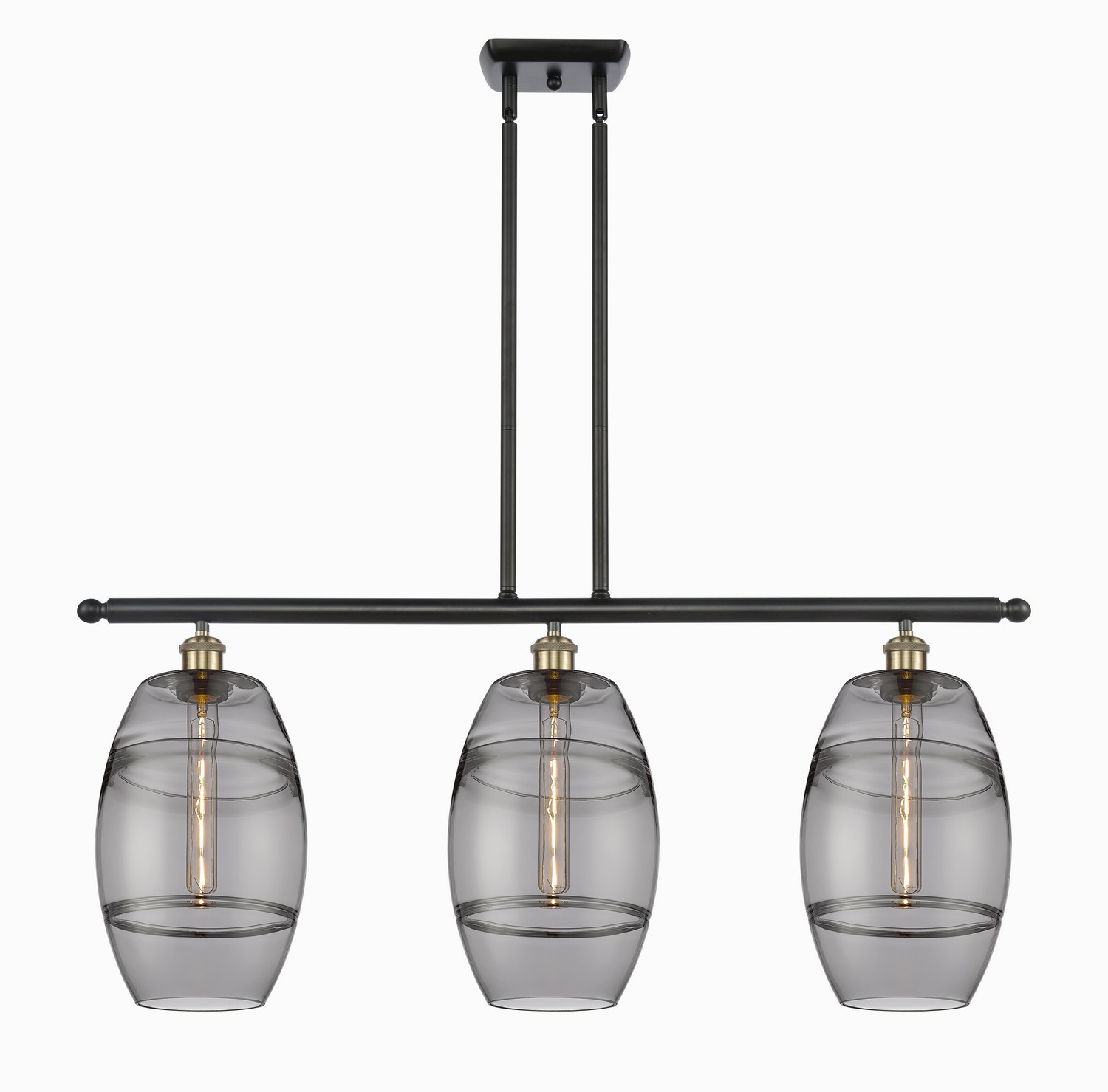 Three Light Island Pendant by Innovations - Ballston Collection, Black Antique Brass Finish - 516-3I-BAB-G557-8SM