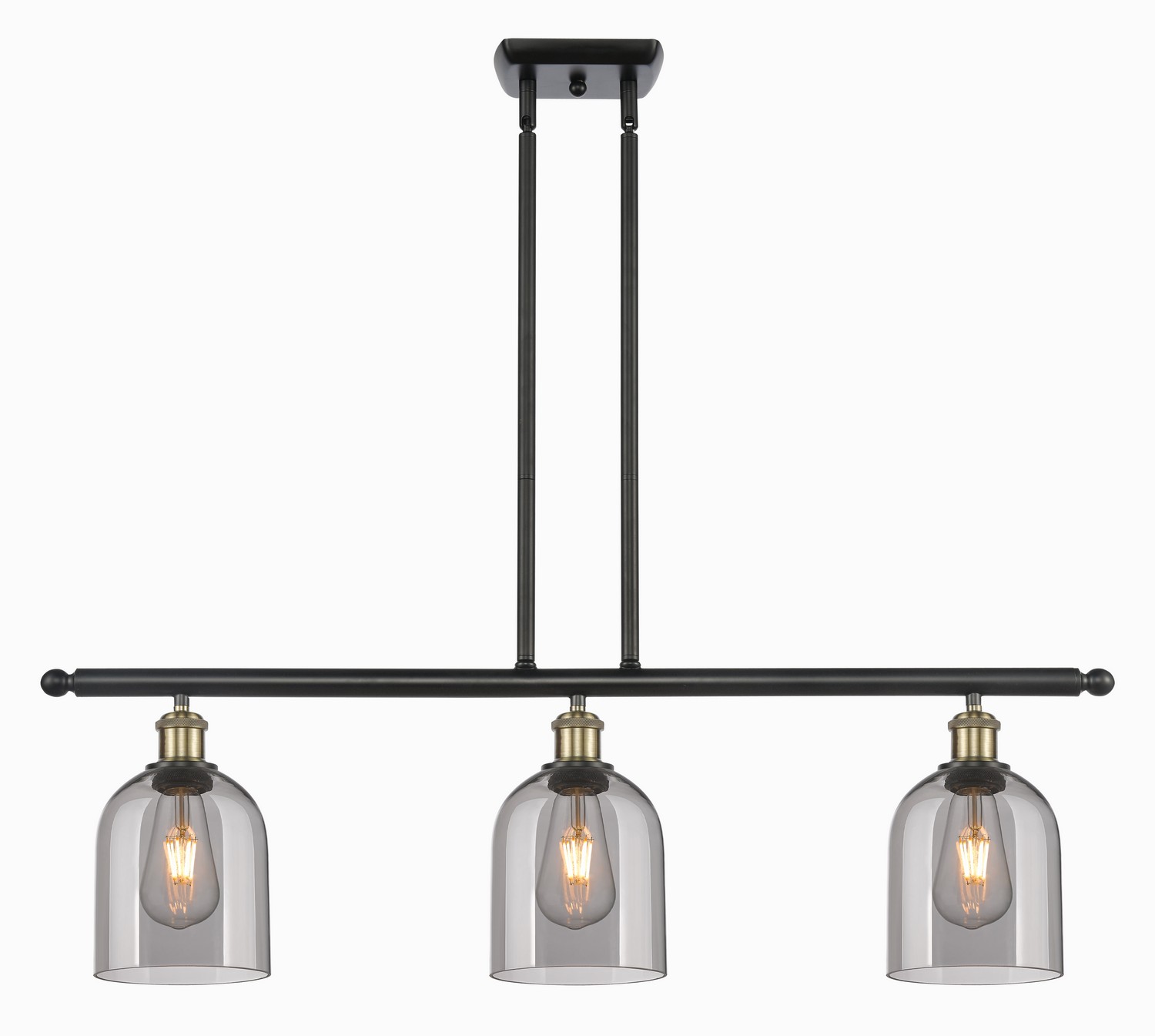 Three Light Island Pendant by Innovations - Ballston Collection, Black Antique Brass Finish - 516-3I-BAB-G558-6SM