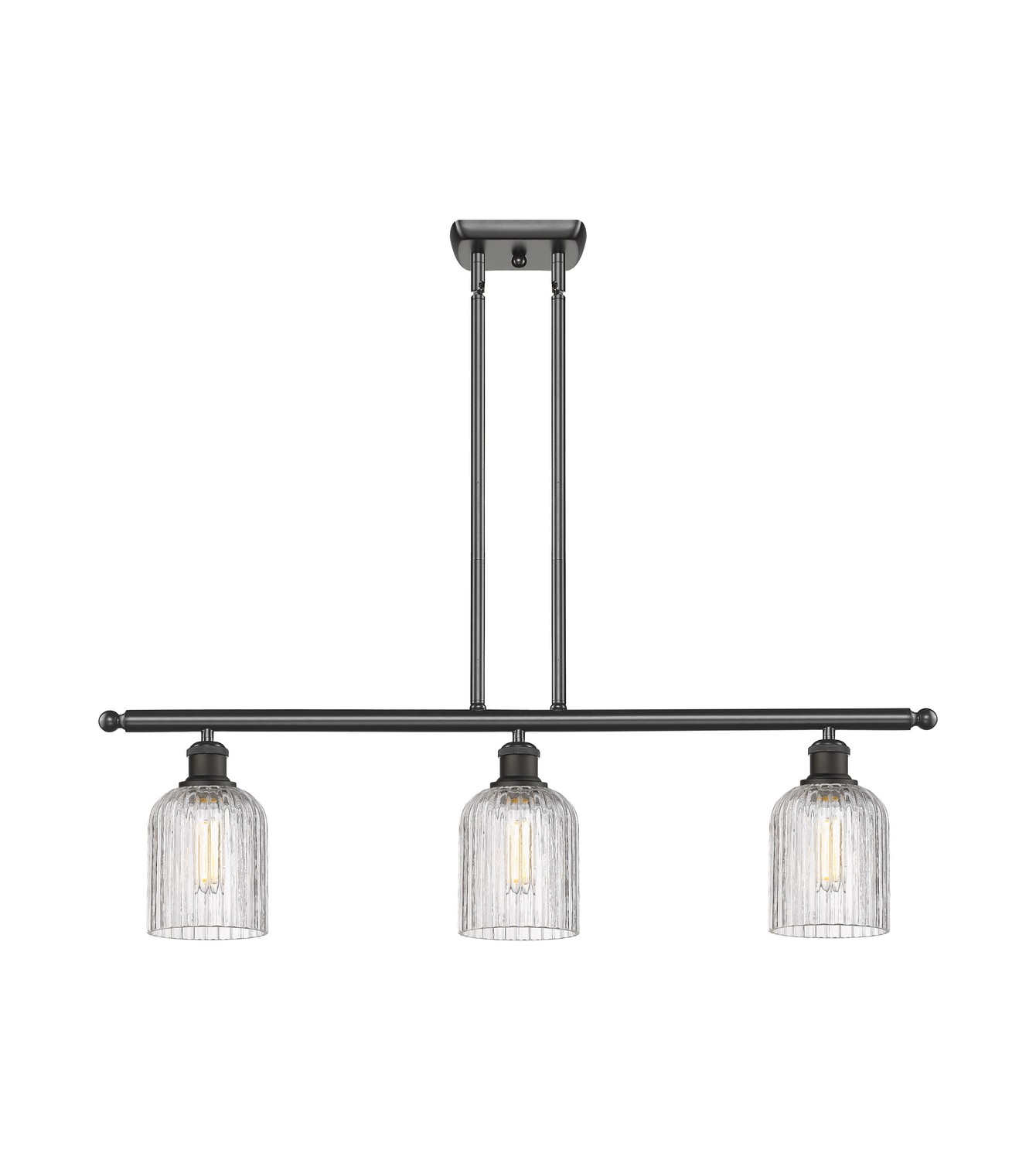 Three Light Island Pendant by Innovations - Ballston Collection, Oil Rubbed Bronze Finish - 516-3I-OB-G559-5CL