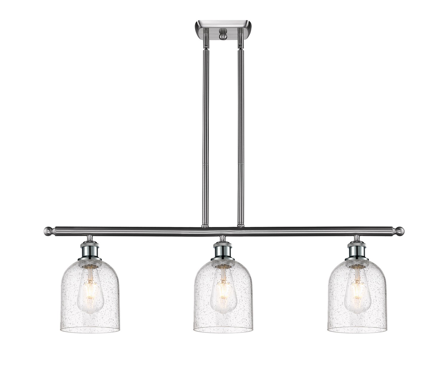 Three Light Island Pendant by Innovations - Ballston Collection, Brushed Satin Nickel Finish - 516-3I-SN-G558-6SDY