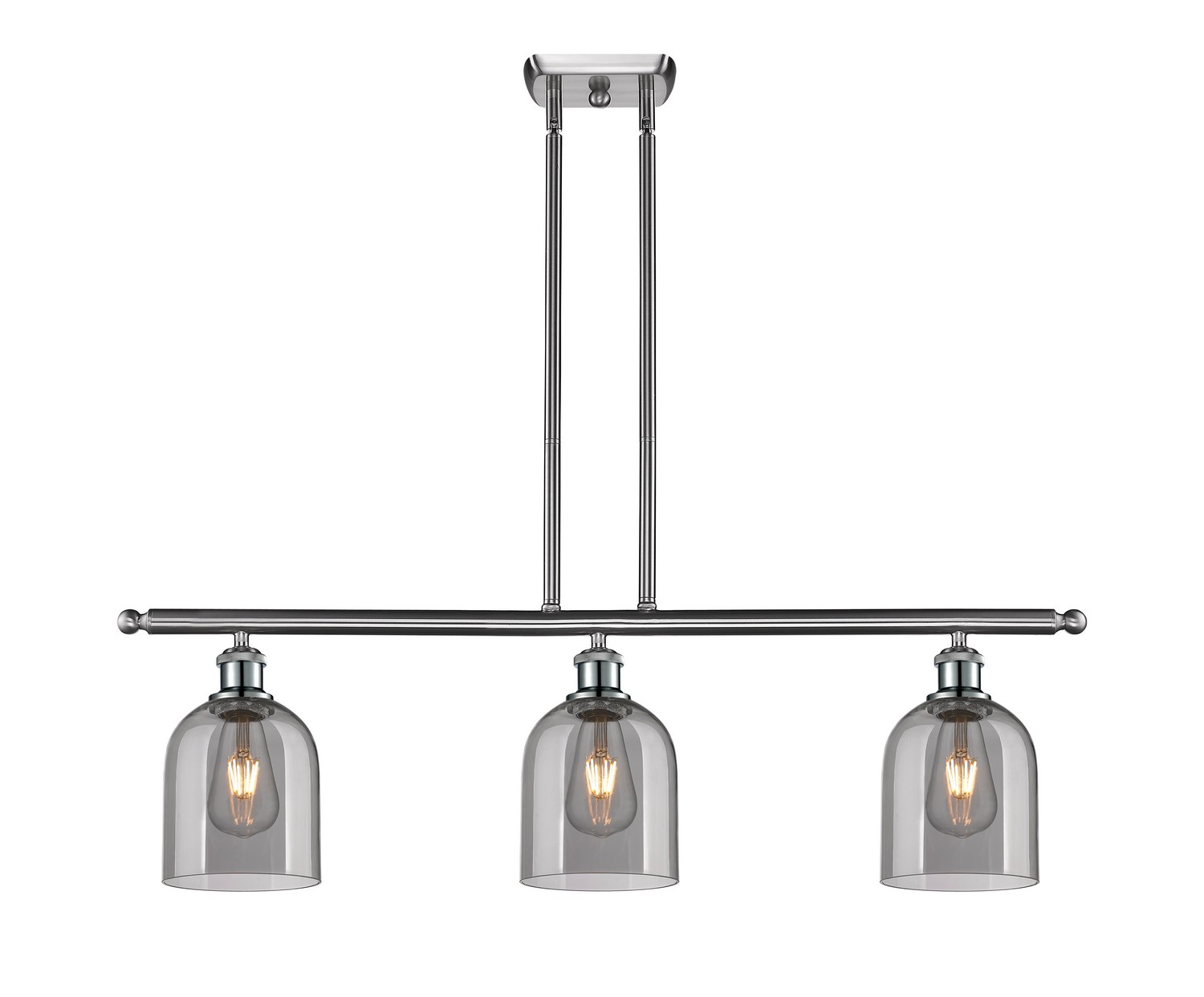 Three Light Island Pendant by Innovations - Ballston Collection, Brushed Satin Nickel Finish - 516-3I-SN-G558-6SM