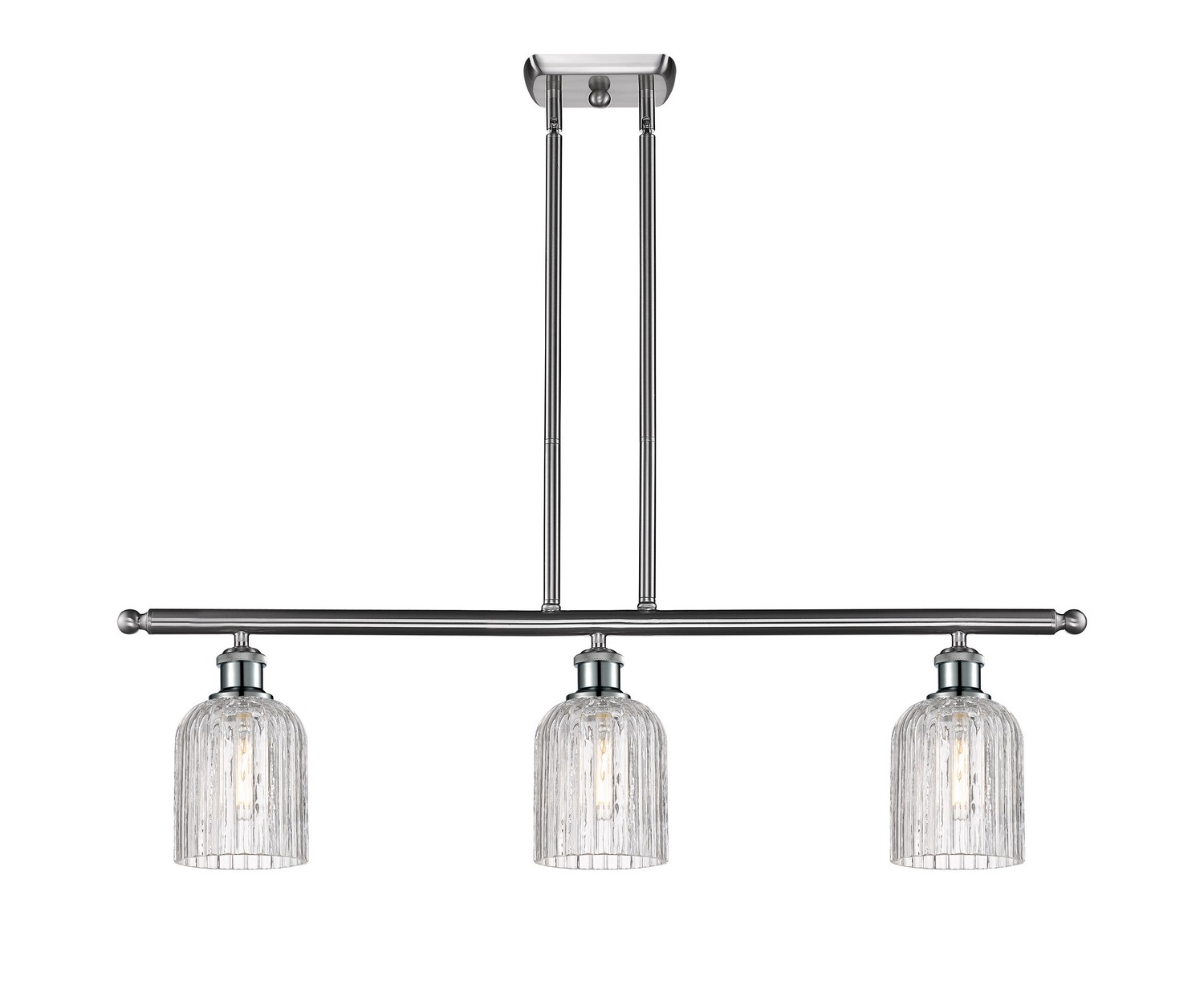 Three Light Island Pendant by Innovations - Ballston Collection, Brushed Satin Nickel Finish - 516-3I-SN-G559-5CL