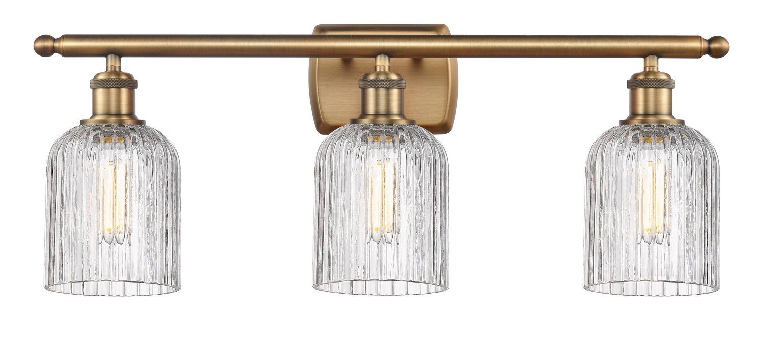 Three Light Bath Vanity by Innovations - Ballston Collection, Brushed Brass Finish - 516-3W-BB-G559-5CL