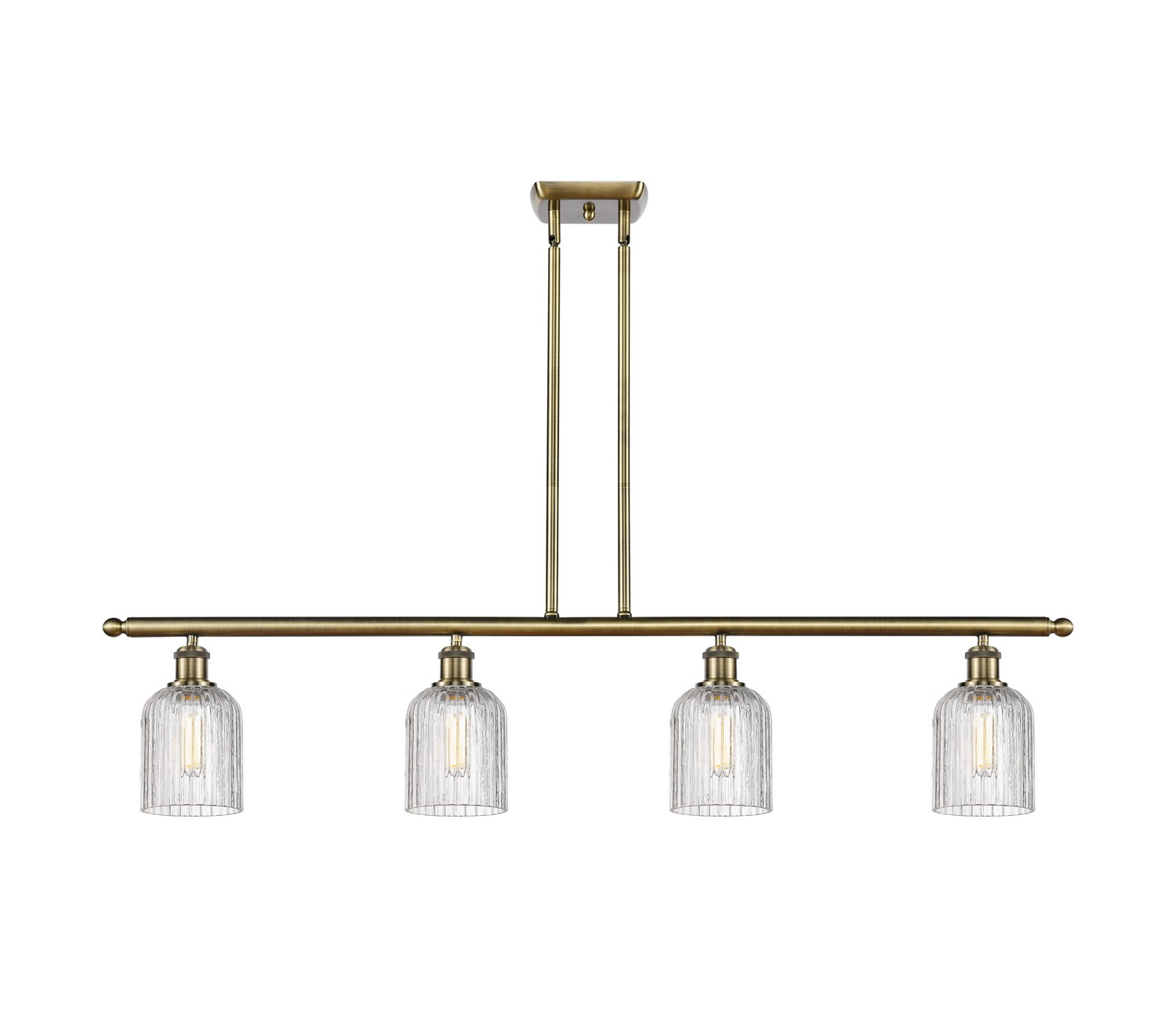Four Light Island Pendant by Innovations - Ballston Collection, Antique Brass Finish - 516-4I-AB-G559-5CL