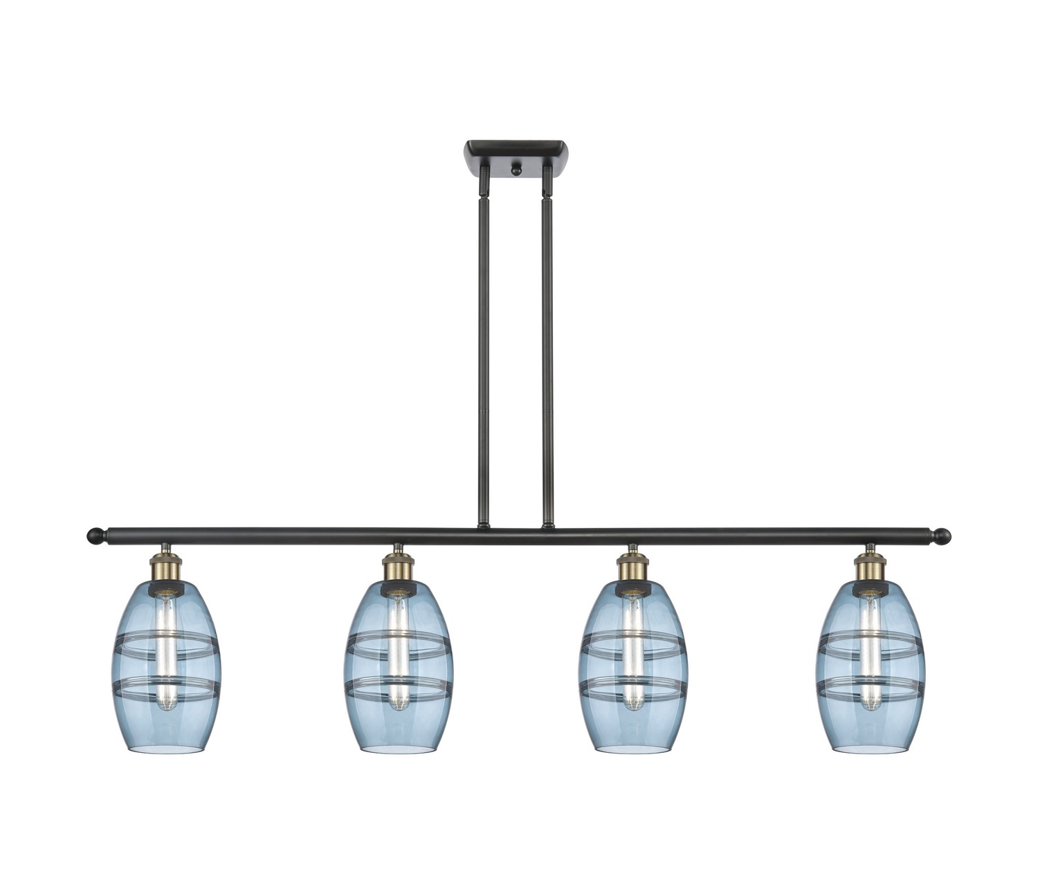Four Light Island Pendant by Innovations - Ballston Collection, Black Antique Brass Finish - 516-4I-BAB-G557-6BL