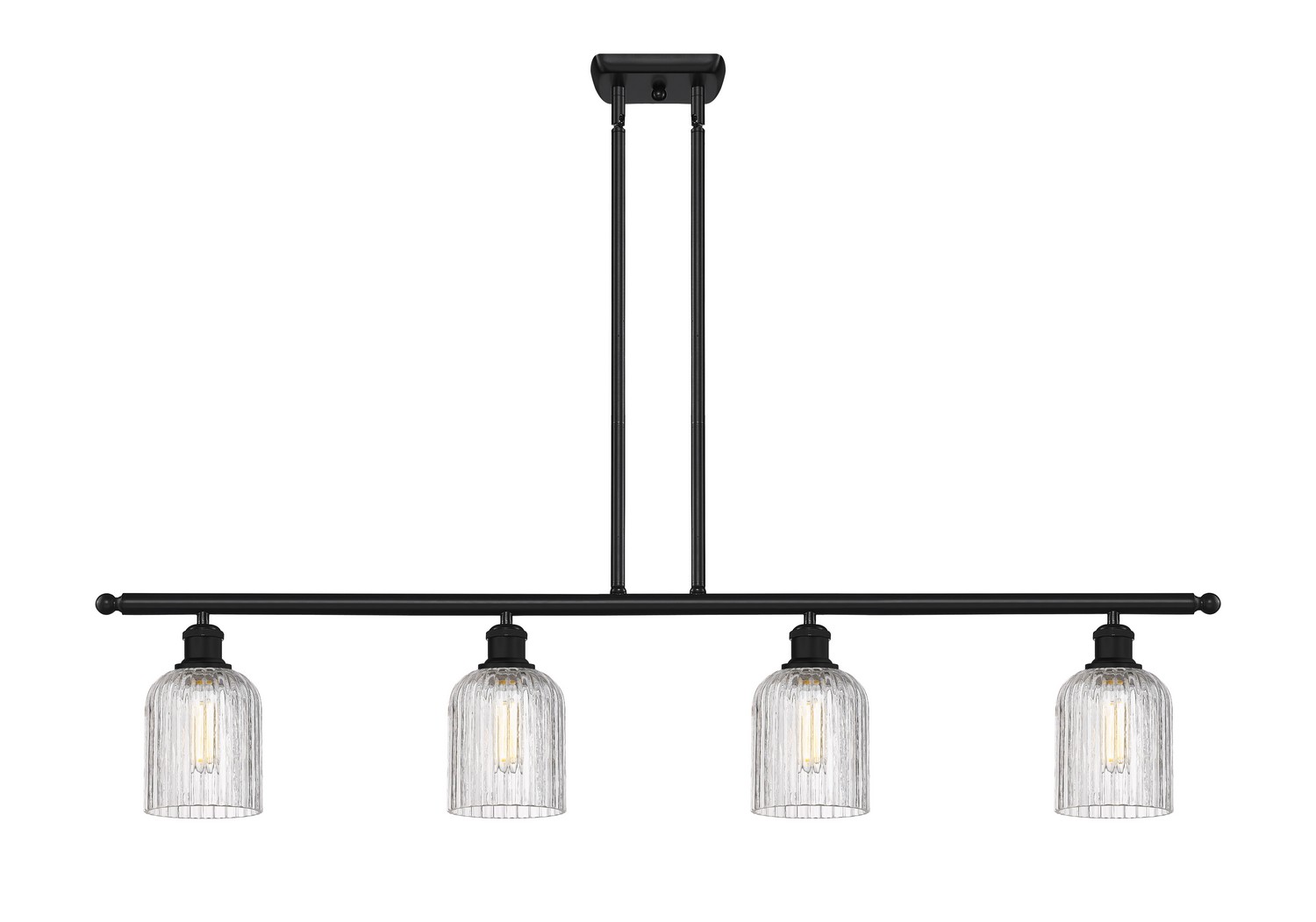 Four Light Island Pendant by Innovations - Ballston Collection, Matte Black Finish - 516-4I-BK-G559-5CL