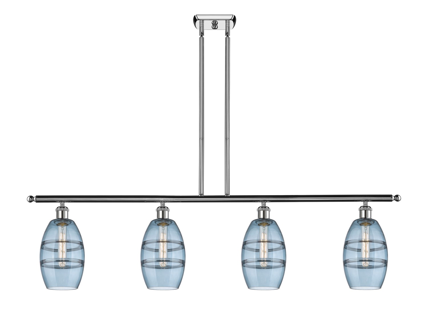 Four Light Island Pendant by Innovations - Ballston Collection, Polished Chrome Finish - 516-4I-PC-G557-6BL