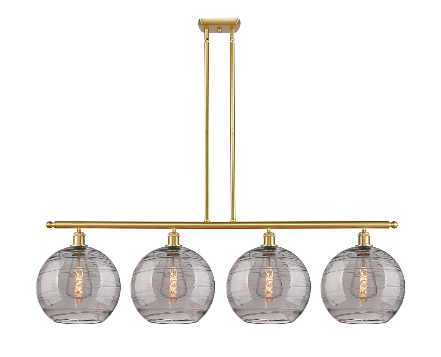 Four Light Island Pendant by Innovations - Ballston Collection, Satin Gold Finish - 516-4I-SG-G1213-12SM