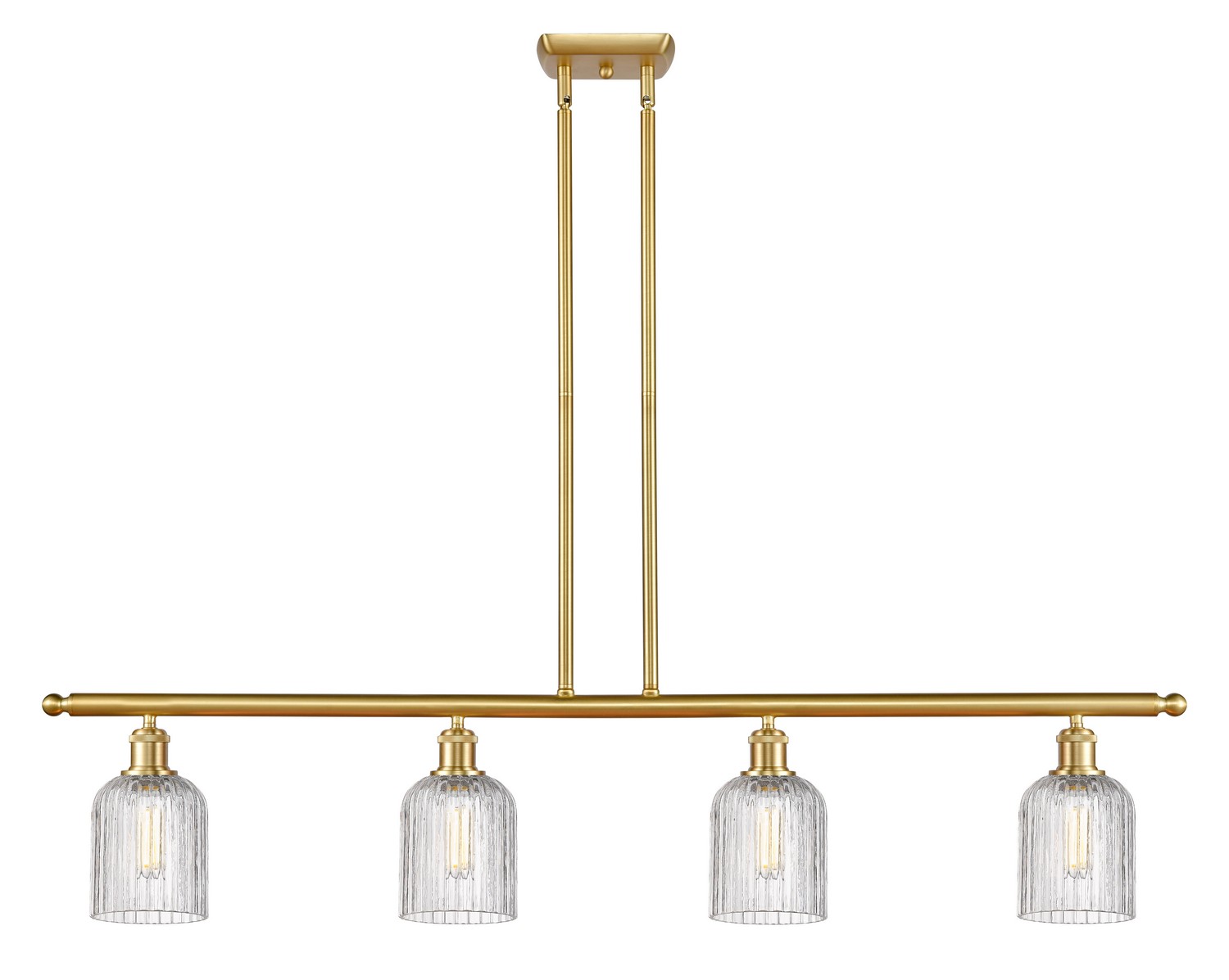 Four Light Island Pendant by Innovations - Ballston Collection, Satin Gold Finish - 516-4I-SG-G559-5CL