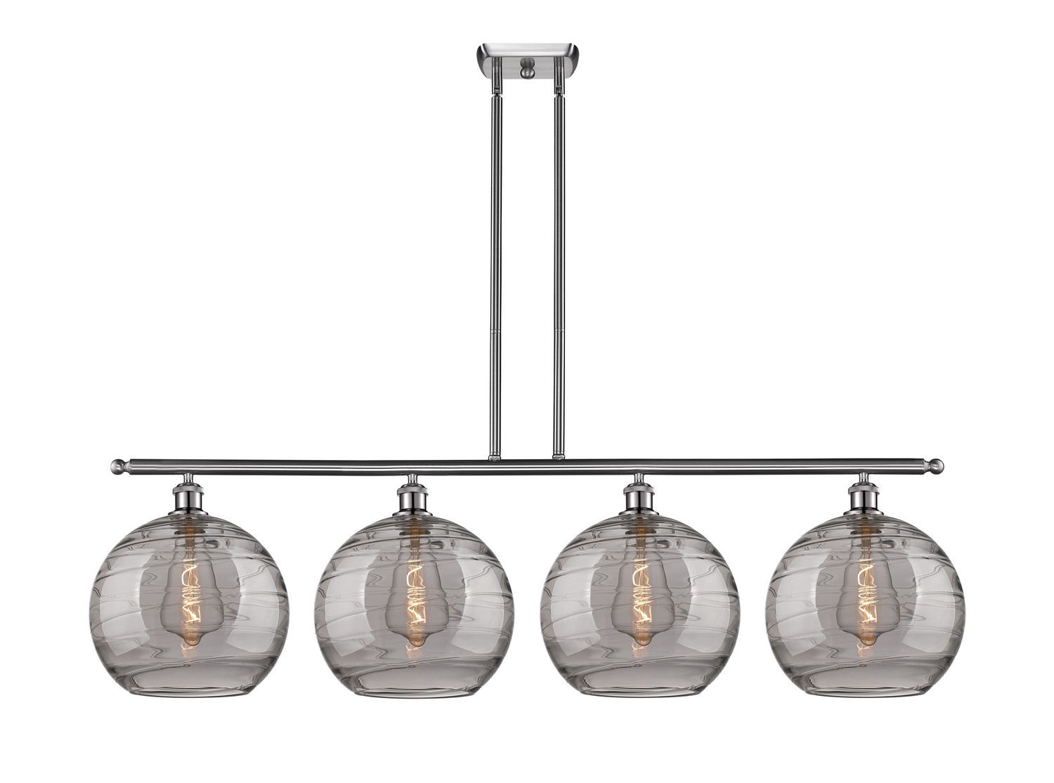 Four Light Island Pendant by Innovations - Ballston Collection, Brushed Satin Nickel Finish - 516-4I-SN-G1213-12SM