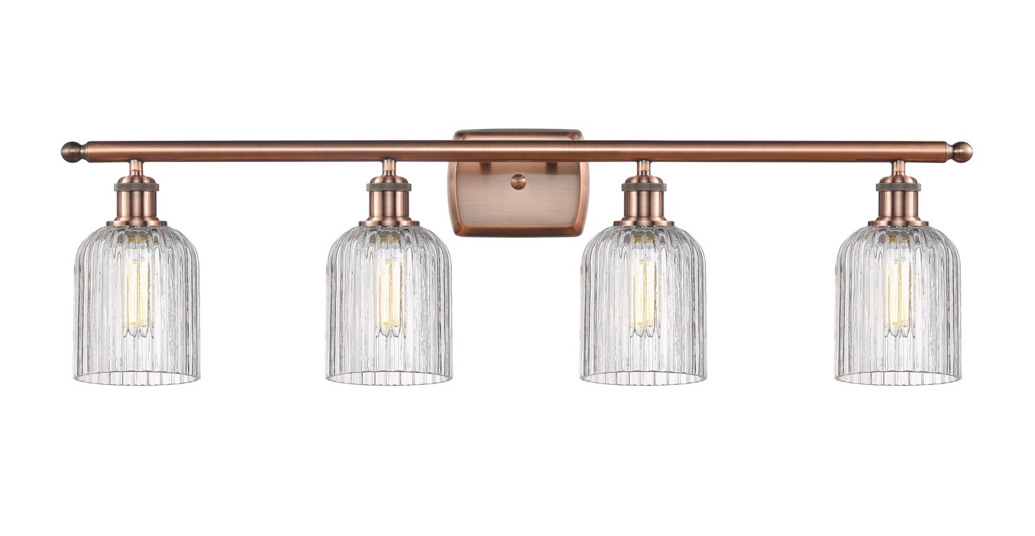 Four Light Bath Vanity by Innovations - Ballston Collection, Antique Copper Finish - 516-4W-AC-G559-5CL