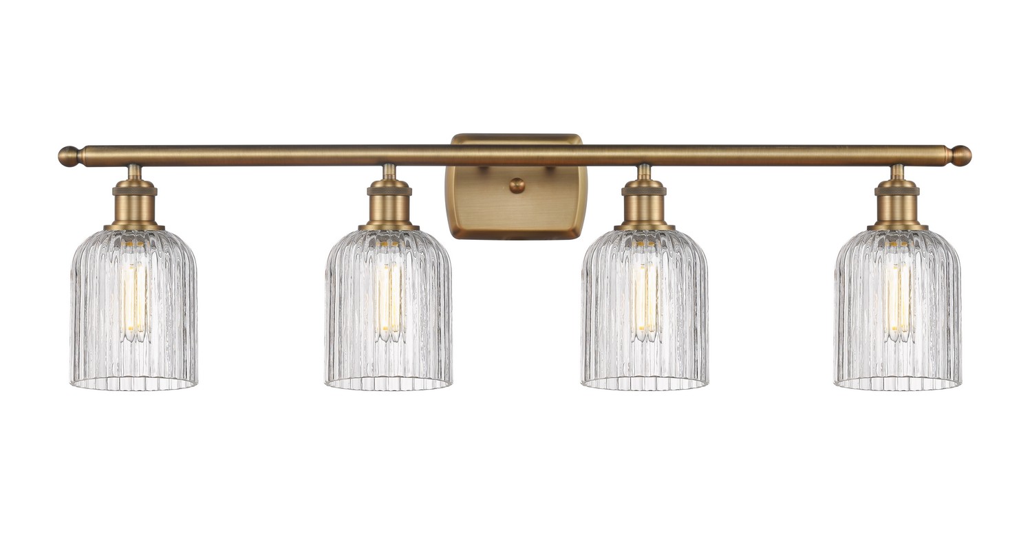 Four Light Bath Vanity by Innovations - Ballston Collection, Brushed Brass Finish - 516-4W-BB-G559-5CL
