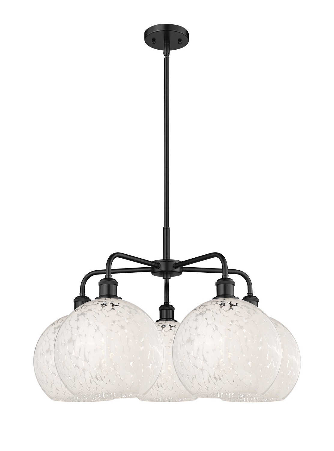 Five Light Chandelier by Innovations - Ballston Collection, Matte Black Finish - 516-5CR-BK-G1216-10WM