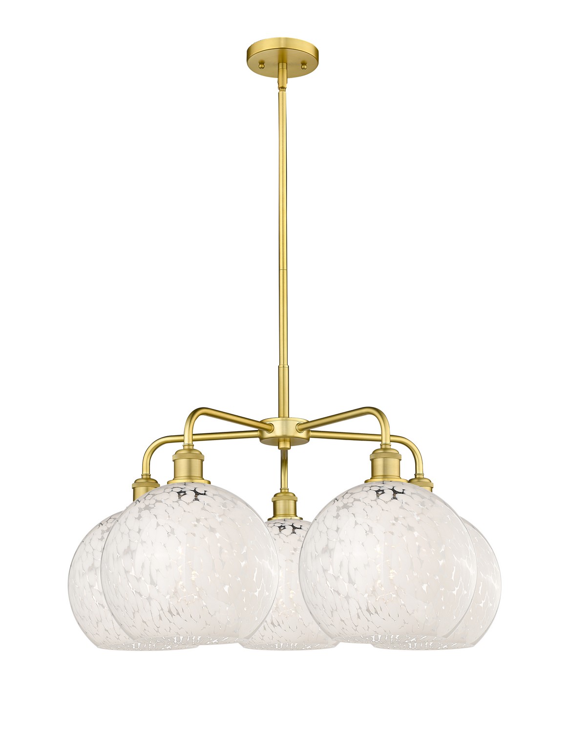 Five Light Chandelier by Innovations - Ballston Collection, Satin Gold Finish - 516-5CR-SG-G1216-10WM