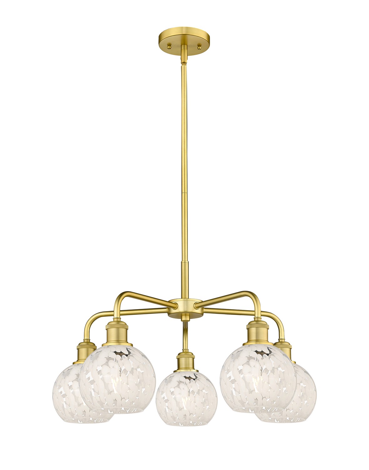 Five Light Chandelier by Innovations - Ballston Collection, Satin Gold Finish - 516-5CR-SG-G1216-6WM