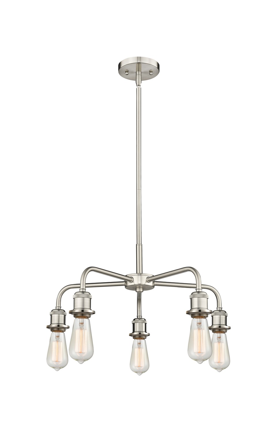 Five Light Chandelier by Innovations - Ballston Collection, Satin Nickel Finish - 516-5CR-SN