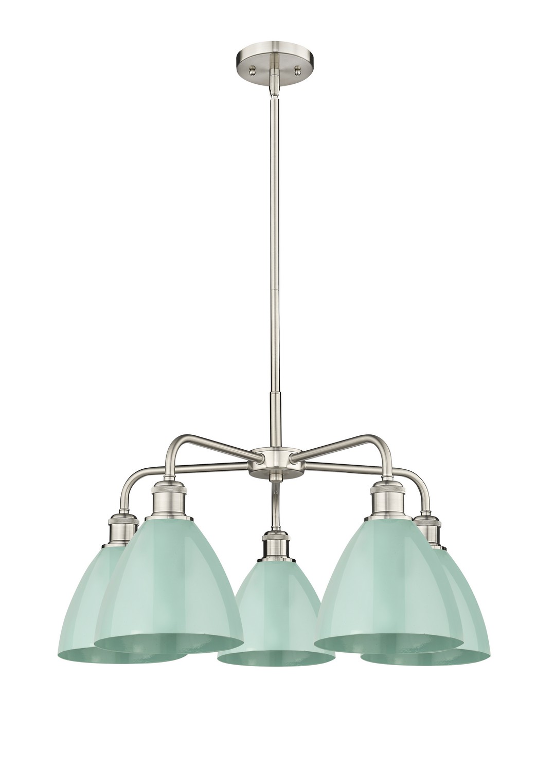 Five Light Chandelier by Innovations - Ballston Collection, Satin Nickel Finish - 516-5CR-SN-MBD-75-SF