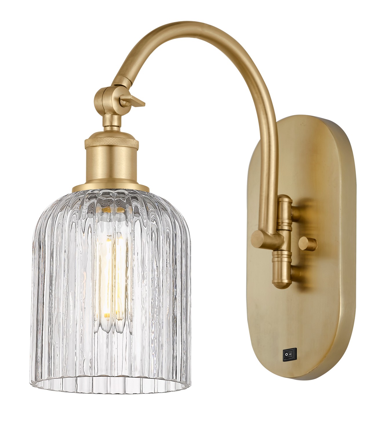 One Light Swing Arm by Innovations - Ballston Collection, Satin Gold Finish - 518-1W-SG-G559-5CL