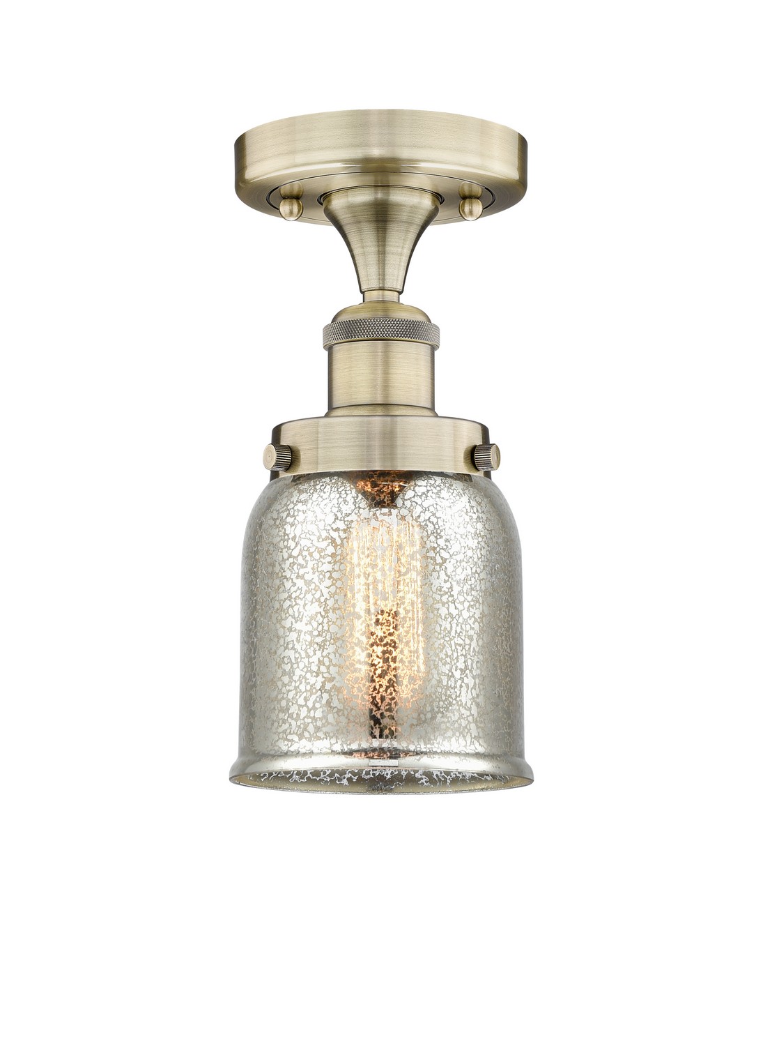 One Light Semi-Flush Mount by Innovations - Edison Collection, Antique Brass Finish - 616-1F-AB-G58
