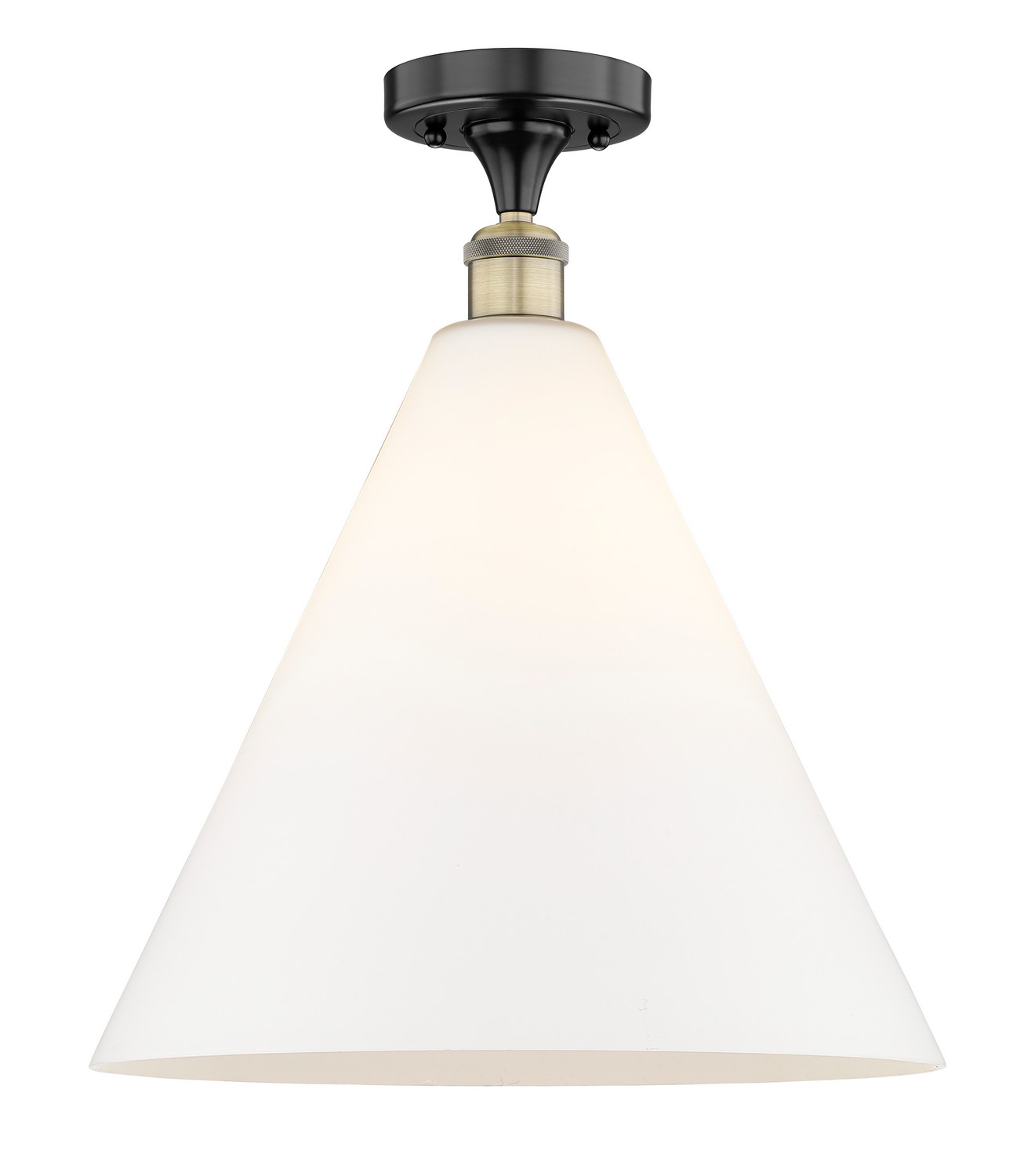 One Light Semi-Flush Mount by Innovations - Edison Collection, Black Antique Brass Finish - 616-1F-BAB-GBC-161
