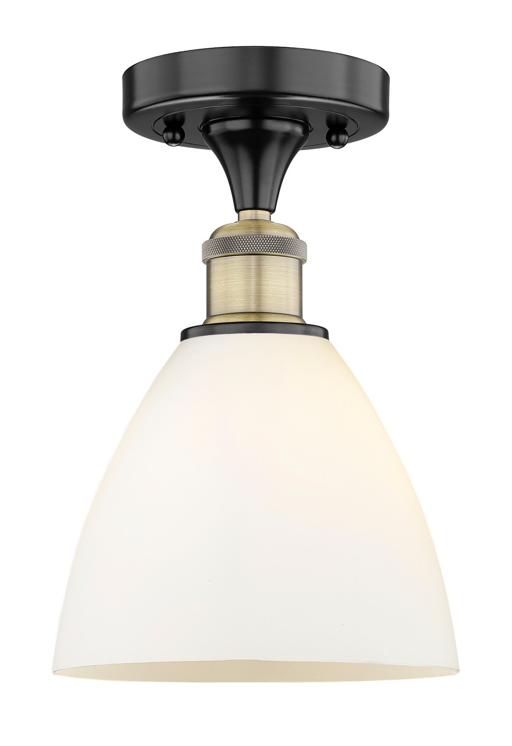 One Light Semi-Flush Mount by Innovations - Edison Collection, Black Antique Brass Finish - 616-1F-BAB-GBD-751