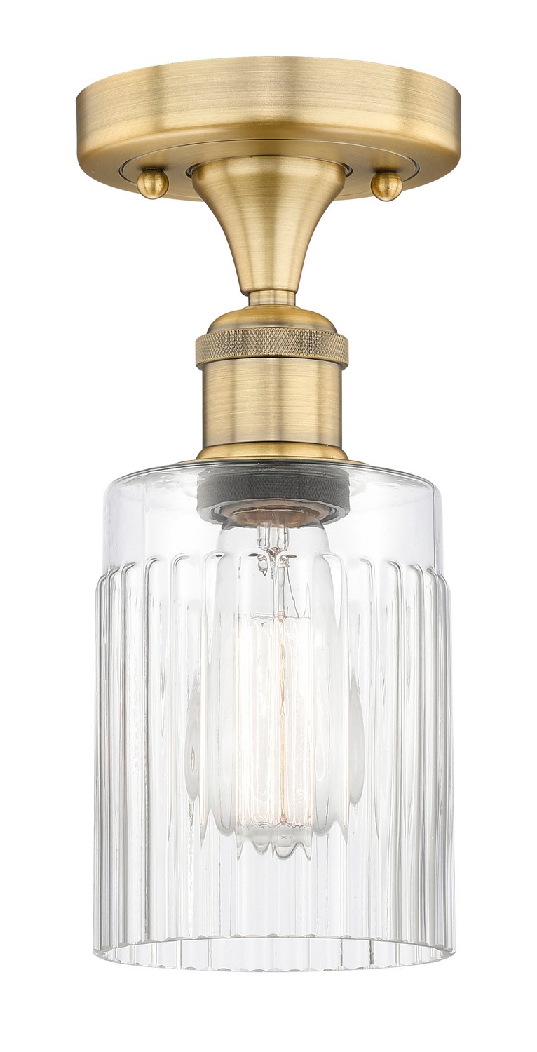 One Light Semi-Flush Mount by Innovations - Edison Collection, Brushed Brass Finish - 616-1F-BB-G342