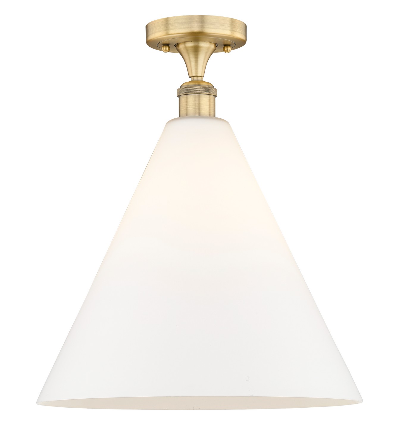 One Light Semi-Flush Mount by Innovations - Edison Collection, Brushed Brass Finish - 616-1F-BB-GBC-161