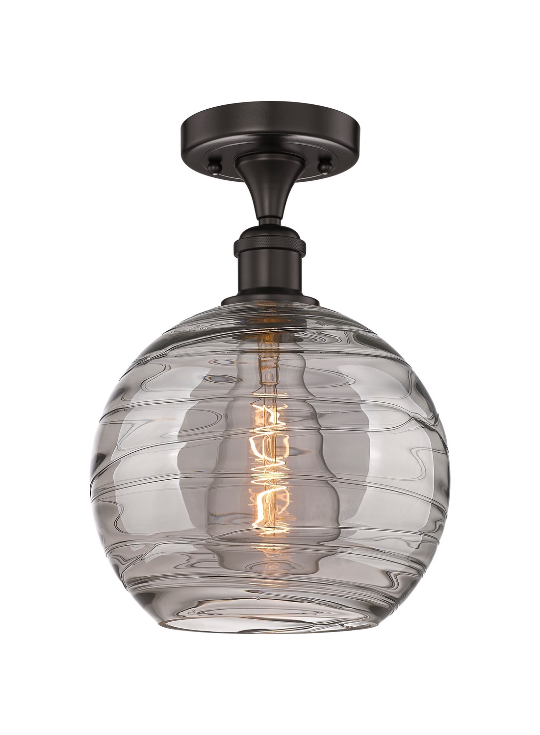One Light Semi-Flush Mount by Innovations - Edison Collection, Oil Rubbed Bronze Finish - 616-1F-OB-G1213-10SM