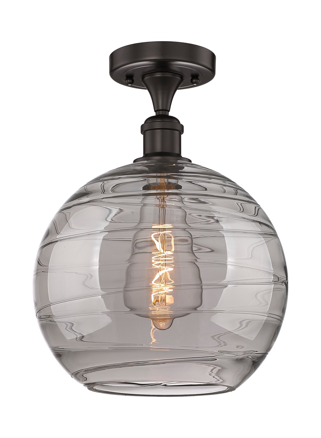 One Light Semi-Flush Mount by Innovations - Edison Collection, Oil Rubbed Bronze Finish - 616-1F-OB-G1213-12SM