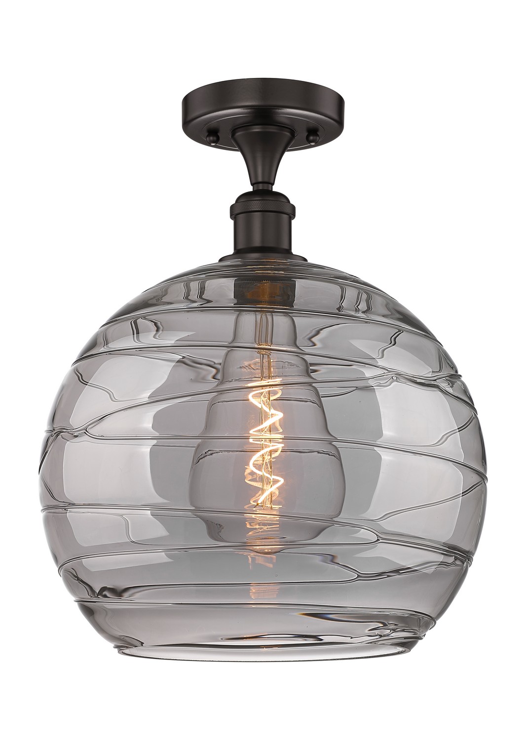One Light Semi-Flush Mount by Innovations - Edison Collection, Oil Rubbed Bronze Finish - 616-1F-OB-G1213-14SM