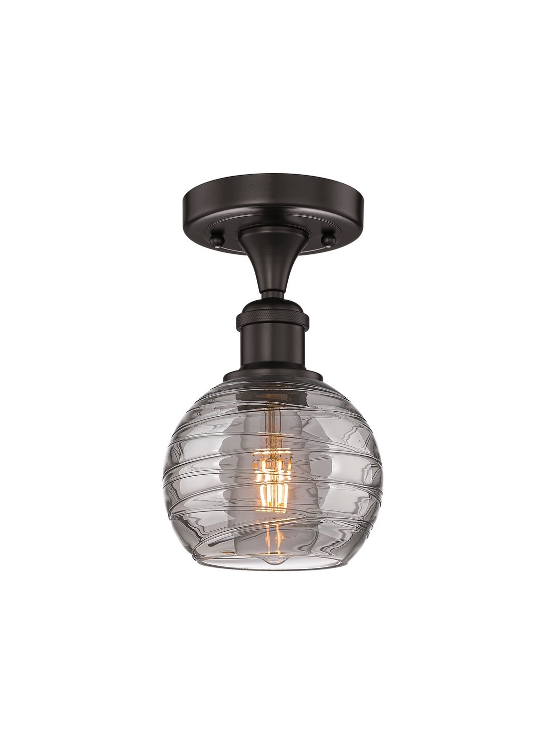 One Light Semi-Flush Mount by Innovations - Edison Collection, Oil Rubbed Bronze Finish - 616-1F-OB-G1213-6SM