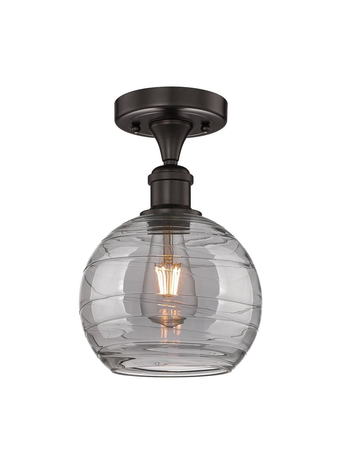 One Light Semi-Flush Mount by Innovations - Edison Collection, Oil Rubbed Bronze Finish - 616-1F-OB-G1213-8SM