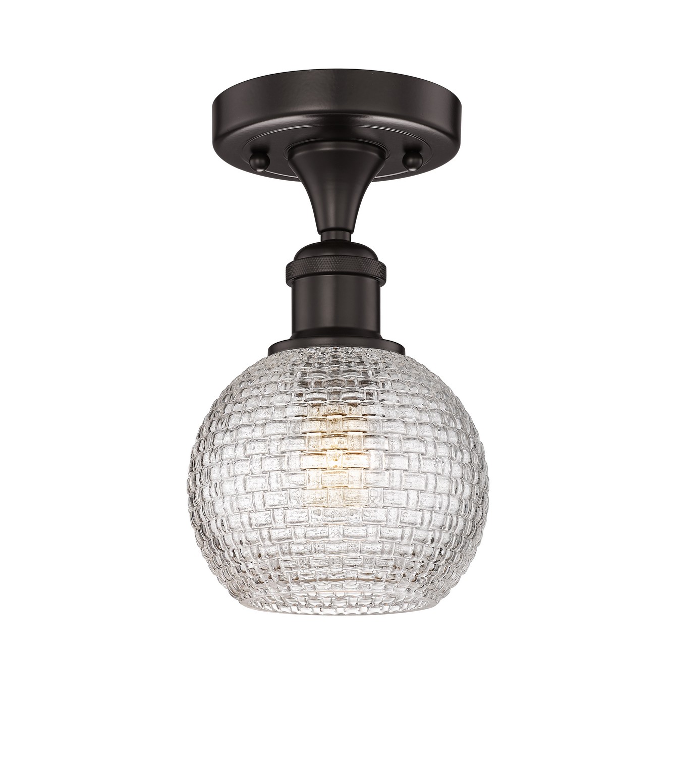 One Light Semi-Flush Mount by Innovations - Edison Collection, Oil Rubbed Bronze Finish - 616-1F-OB-G122C-6CL
