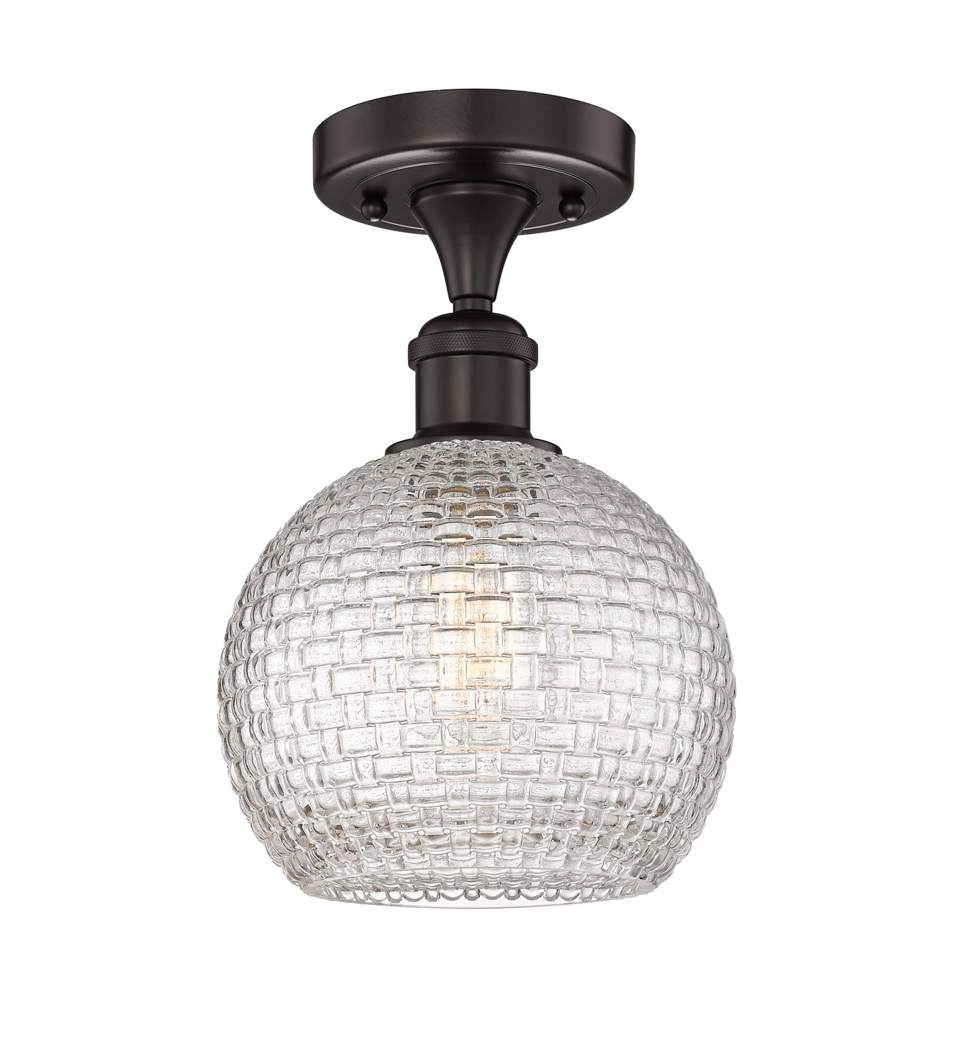 One Light Semi-Flush Mount by Innovations - Edison Collection, Oil Rubbed Bronze Finish - 616-1F-OB-G122C-8CL