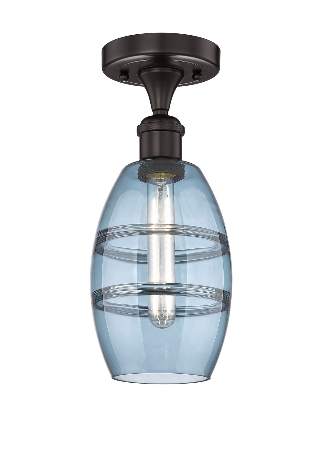 One Light Semi-Flush Mount by Innovations - Edison Collection, Oil Rubbed Bronze Finish - 616-1F-OB-G557-6BL