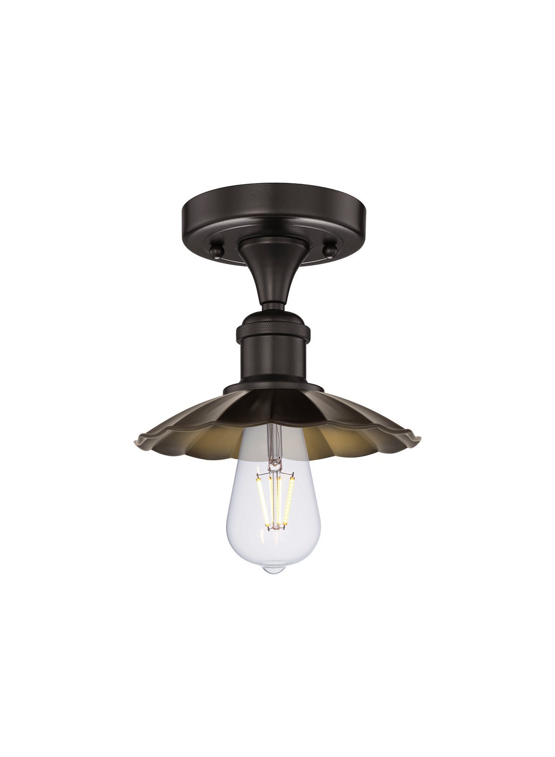 One Light Semi-Flush Mount by Innovations - Edison Collection, Oil Rubbed Bronze Finish - 616-1F-OB-M17-OB