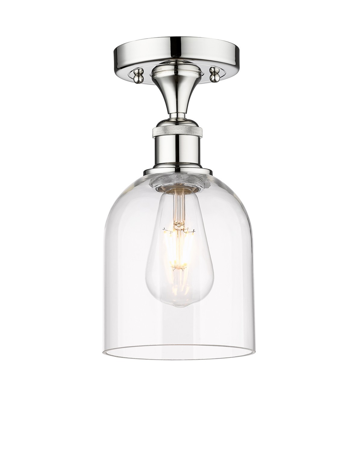 One Light Semi-Flush Mount by Innovations - Edison Collection, Polished Chrome Finish - 616-1F-PC-G558-6CL