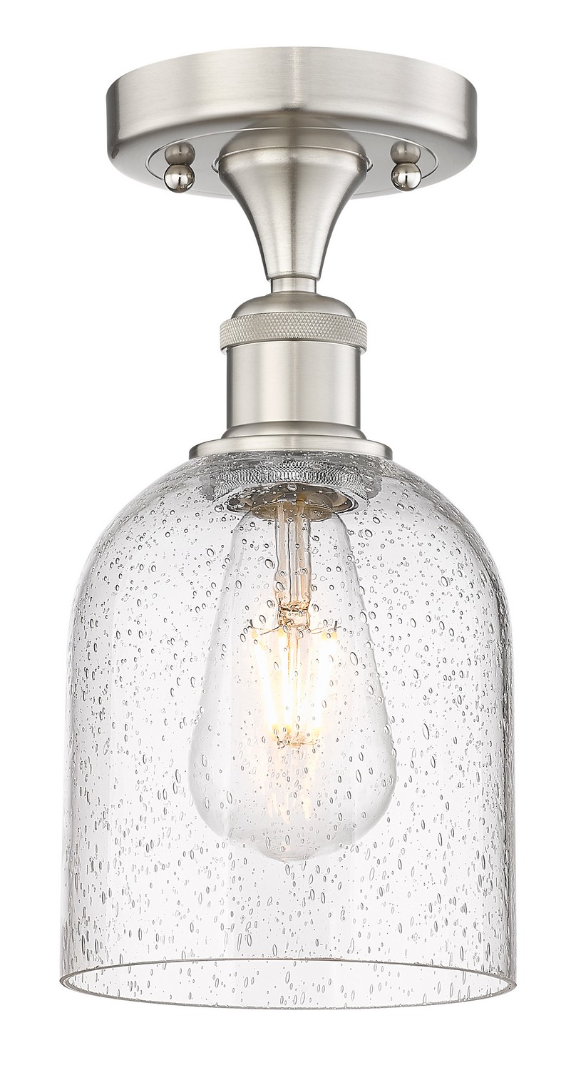 One Light Semi-Flush Mount by Innovations - Edison Collection, Brushed Satin Nickel Finish - 616-1F-SN-G558-6SDY