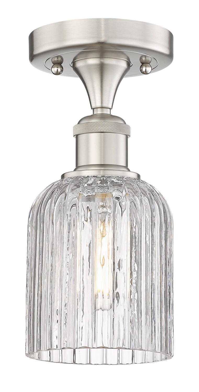 One Light Semi-Flush Mount by Innovations - Edison Collection, Brushed Satin Nickel Finish - 616-1F-SN-G559-5CL