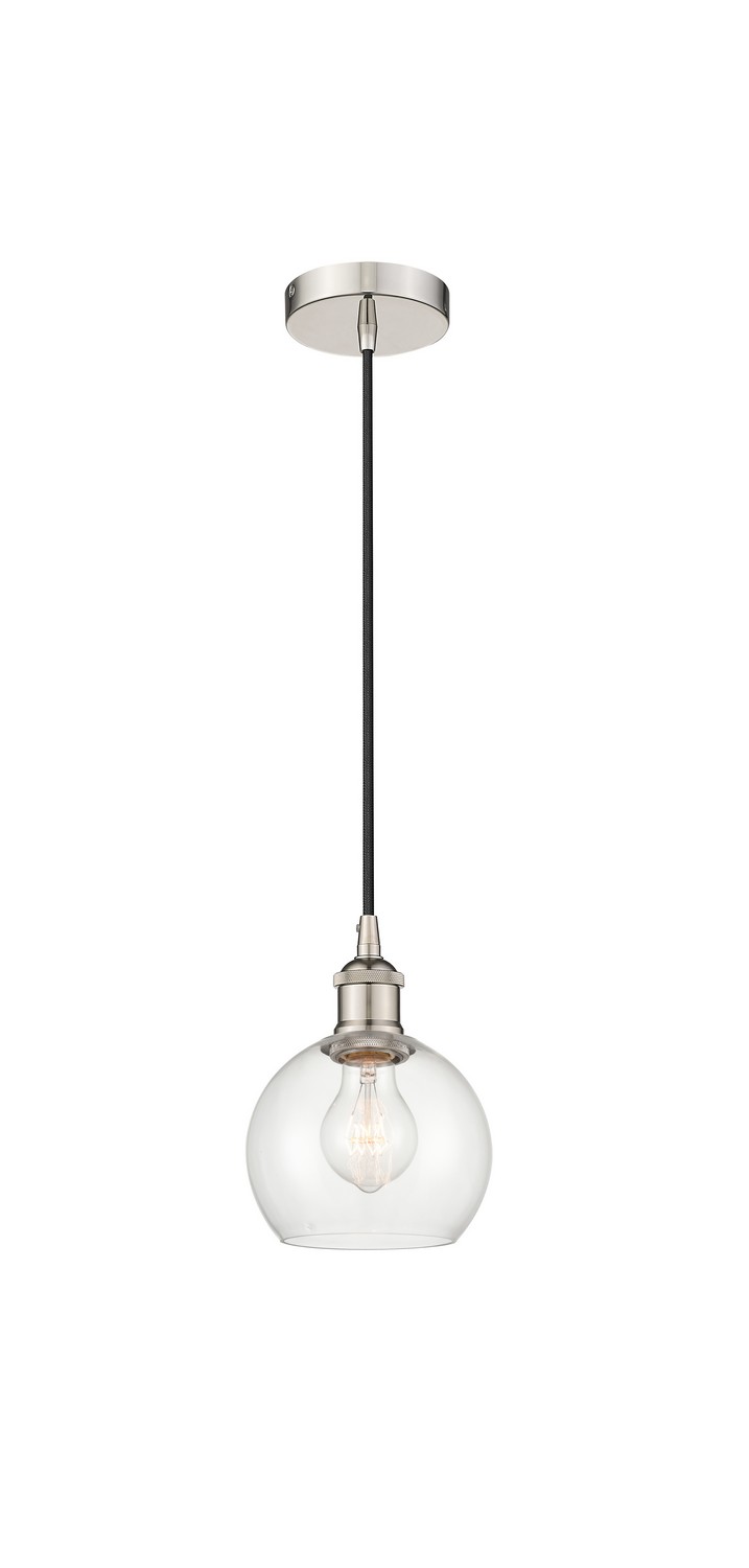 One Light Mini Pendant by Innovations - Edison Collection, Polished Nickel Finish - 616-1P-PN-G122-6