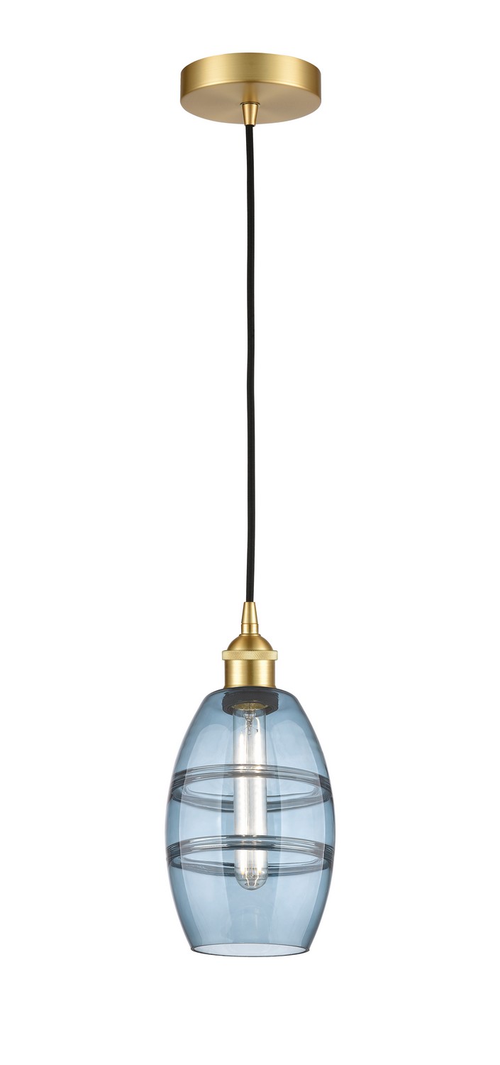 One Light Mini Pendant by Innovations - Edison Collection, Satin Gold Finish - 616-1P-SG-G557-6BL